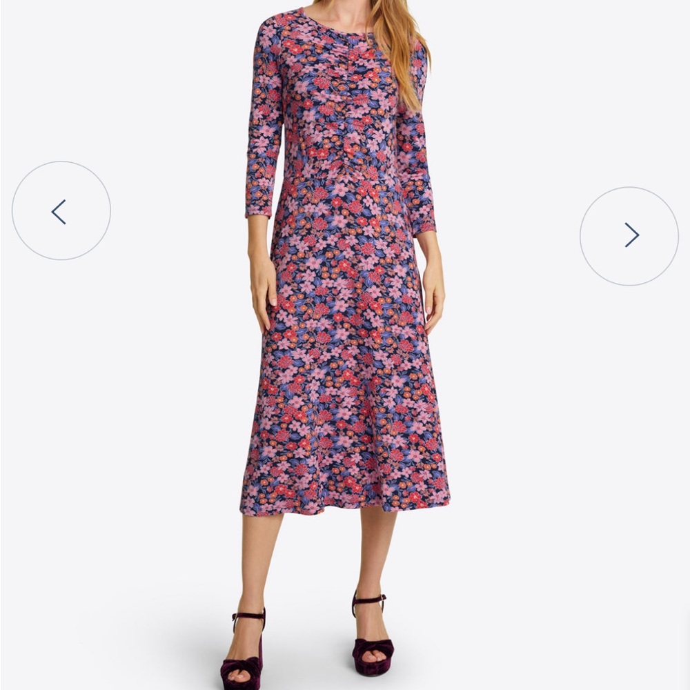Draper James Tae Midi Dress in Abstract Dahlia NWT size Large + Extra Large